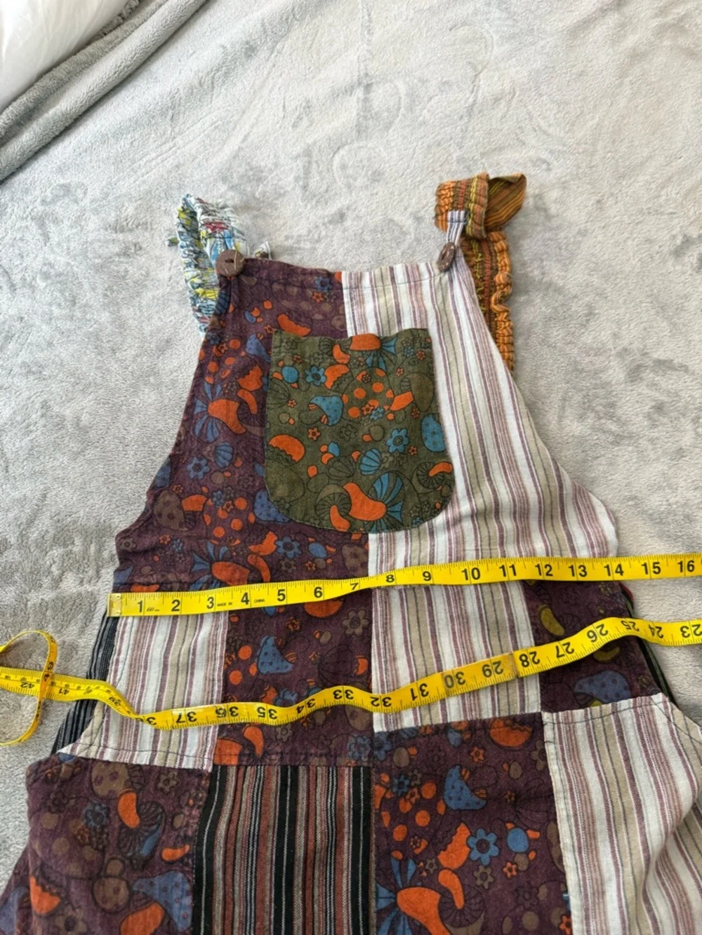Kathmandu Imports Patchwork Jumpsuit Wide Leg One Size Artsy Hippie Cotton Overa - Picture 11 of 14